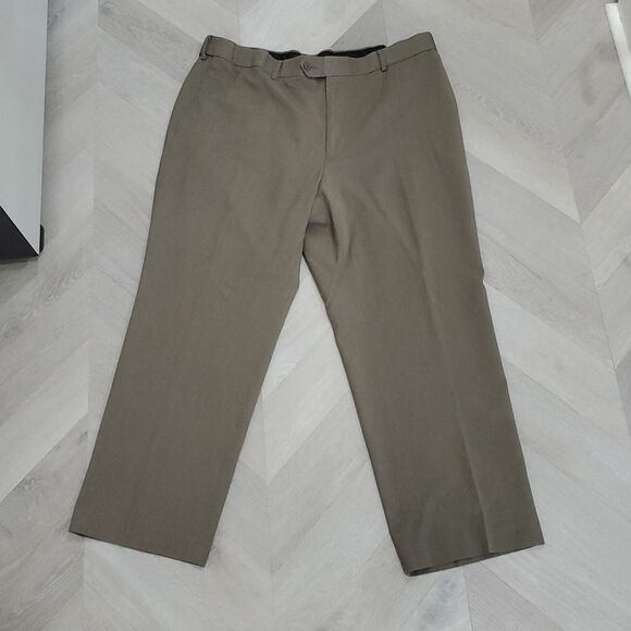 Stafford Brown Sharkskin Traveler Grey Pants 42x30 - Picture 1 of 5